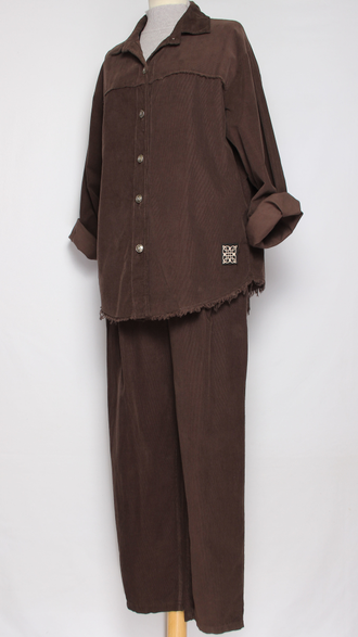 Костюм вельветовый "Пиджак и брюки винтажные" шоколад р.48-52