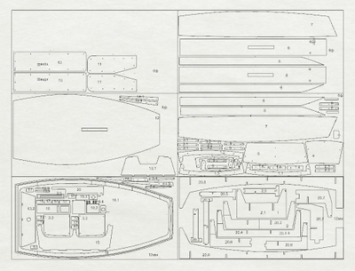 Схема раскроя набора швертбот Оптимист