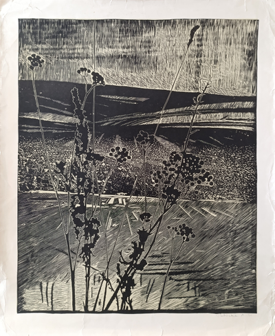 "Кошка" линогравюра 1970-е годы