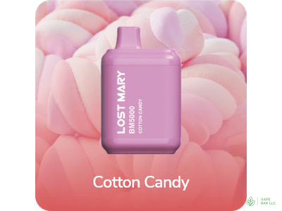 Одноразовая электронная сигарета LOST MARY BM5000, 2%, 14 мл, 650 мАч, 5000 затяжек (Cotton Candy)