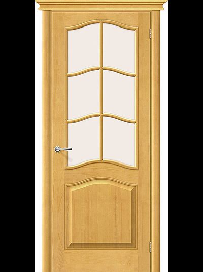 Тонированная дверь М7 медовый лак со стеклом