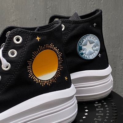 Кеды Converse Move Black White Orange