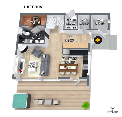 Комплект дома Lakka Vuorikide 99 м²