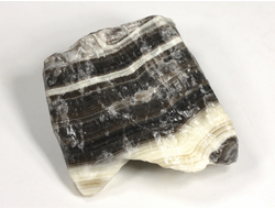 Кальцит полосатый (Зебра), необработанный, дикий образец, Китай (51*47*25 мм, 75 г) №37890