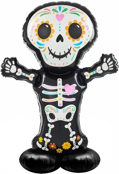 Шар 3D (36''/91 см) Фигура на подставке, Скелет Калавера