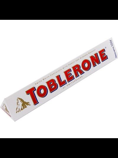 Белый молочный шоколад Toblerone White с медово-миндальной нугой (Швейцария), 100 г