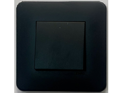 Рамка 1 пост матовая черная с хромированным ободком Efapel Latina