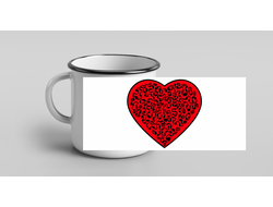 Кружка металлическая эмалированная для влюбленных, на 14 февраля №6