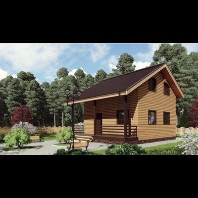 Двухэтажный каркасный дом с двумя спальнями 85м² (SK69)