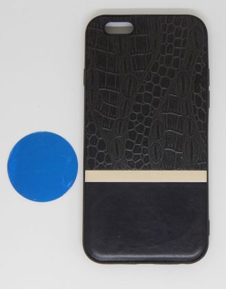 Защитная крышка iPhone 6/6S под кожу с магнитом, черная