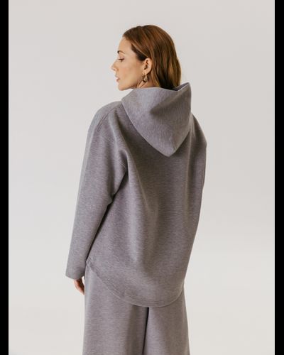 Худи женское из вискозы (серый меланж)