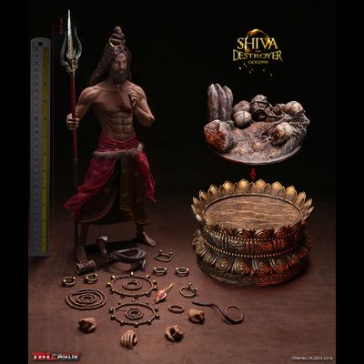 Индийский бог Шива (золотой) - Коллекционная фигурка 1/6 Shiva The Destroyer Golden (PL2023-221A) - TBLeague