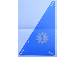 Plastic Science & Technology Panel - Triangle Large with White Gear with Number 1 and Set Square Pattern, Trans-Dark Blue (bb0278dpb01)