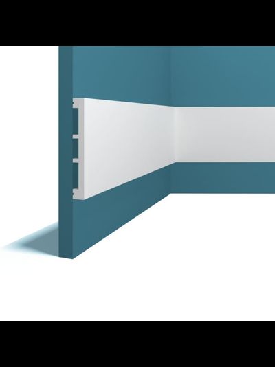 Плинтус напольный Перфект Plus P75, из дюрополимера, влагостойкий, под покраску, 2 метра