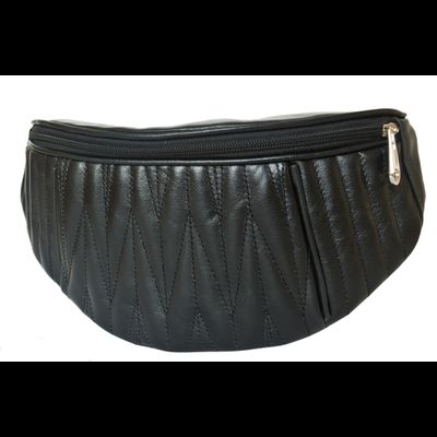 Кожаная поясная сумка Molfetta black (арт. 7008-01)