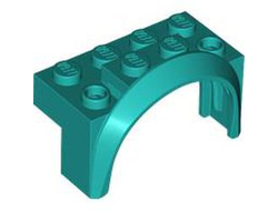 Vehicle, Mudguard 4 x 2 1/2 x 2 with Arch Round, Dark Turquoise (3387 6465251)