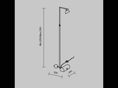 Напольный светильник (торшер) Pikant, MOD372FL-L10BS3K
