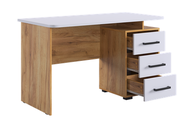 Стол компьютерный 1200 Лайт-2 дуб крафт золотой/белый