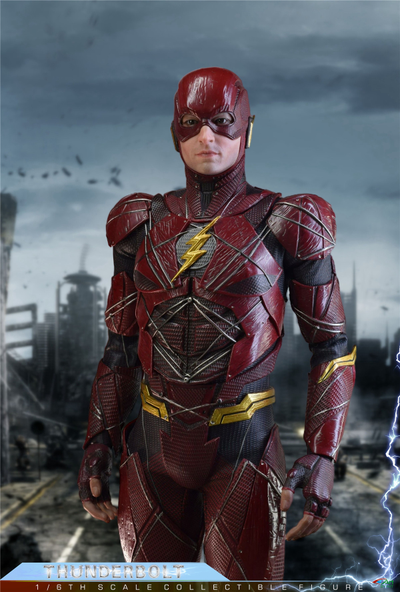 Флэш, Барри Аллен (Эзра Миллер) - КОЛЛЕКЦИОННАЯ ФИГУРКА 1/6 THUNDERBOLT (BY-020) - BY-ART