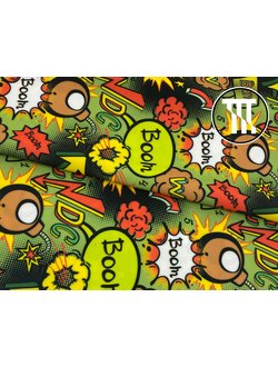 Бифлекс матовый принт BOOM, цв. Зеленый