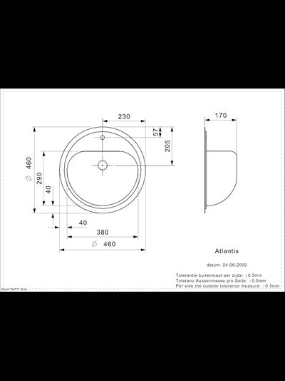 Умывальник Reginox Atlantis L OSP Wlux