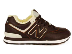 New Balance 574 Brown/кожа/мех (41-45)