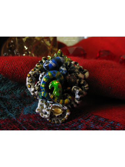 Коралловый Риф, Сказка Океании. Морская брошь из термоглины (волшебные украшения в морском стиле)