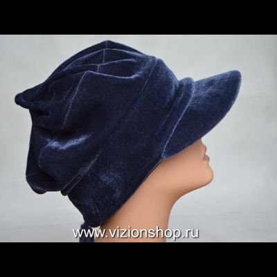Кепка зимняя бархатная  Vizio Италия 6222 синяя