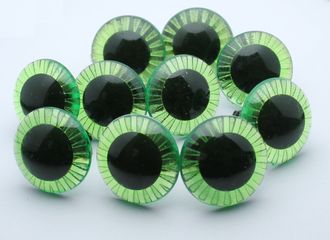 Глаза живые зеленые с лучиками, диаметр 25 мм, 1000 шт (Оптом)