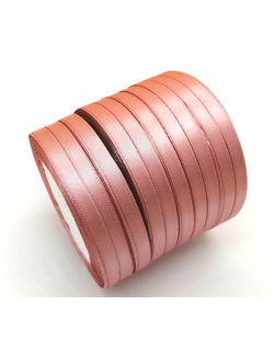 Лента атласная 6 мм, цвет пыльная роза  арт. 75