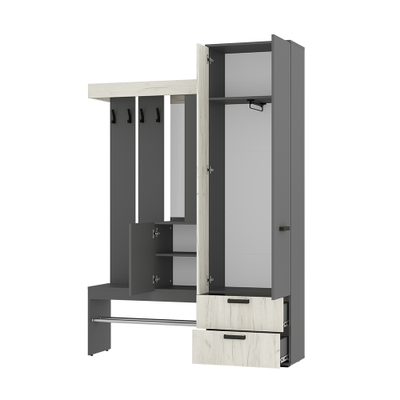 Прихожая Трамп графит/дуб крафт белый (BTS)