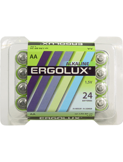 Батарейка AA щелочная Ergolux LR6 BP-24 24 шт
