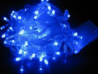 Гирлянда 100 LED 5м синяя (гарантия 14 дней)