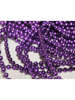 Бусины стеклянные под жемчуг 4 мм на нити, цвет фиолетовый