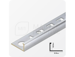 Профиль L-образный латунный 12 мм NEEXY PVL03-02 CHR Хромированный 2.7 м
