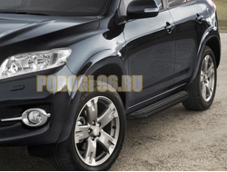 Пороги на Toyota Rav-4 Long (2006-2012) Black-Premium