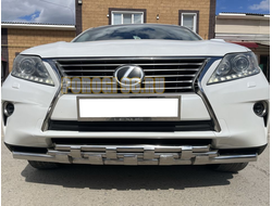 Защита переднего бампера тройная с перемычками d60/42/42 для Lexus RX270/RX350/RX450h (2009-2015)