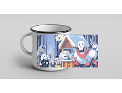 Кружка металлическая эмалированная Андертейл, Undertale №3