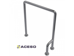 Опорный напольный П - образный поручень с доп ножкой  для унитаза 850 х 850 мм Левое или правое испо