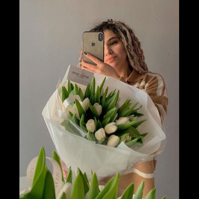 Букет из белых тюльпанов 25 шт