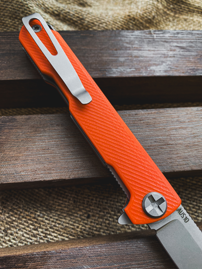 Складной нож Single EVO. Клинок ДОЛ, сталь AUS10, рукоять G10, цвет оранжевый