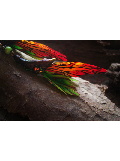 &quot;Крылышки Саламандровой феи&quot;, длинные серьги из шёлка