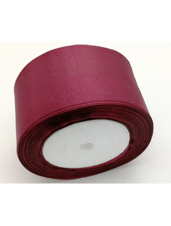 Лента атласная 50 мм, цвет темно красный арт. 48