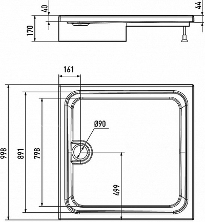 Душевой поддон Alex Baitler AB10017H-1 100x100