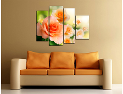 Модульная картина "Великолепие роза"