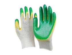 Перчатки хлопчатобумажные с латексом двойным