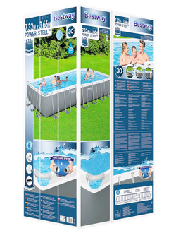 Каркасный бассейн Bestway прямоугольный 732 x 366 x 132 см, арт. 56475