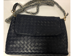 685-1/ Сумка из натуральной кожи темно-синяя, Bottega Venetta