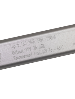 Блок питания 36W 12V IP22 Long (12V/3A/36W) (4LED/IP22 сетка/1 год)