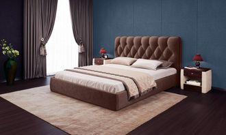Кровать с мягким изголовьем Mignonette 160 на 200 (Коричневый)